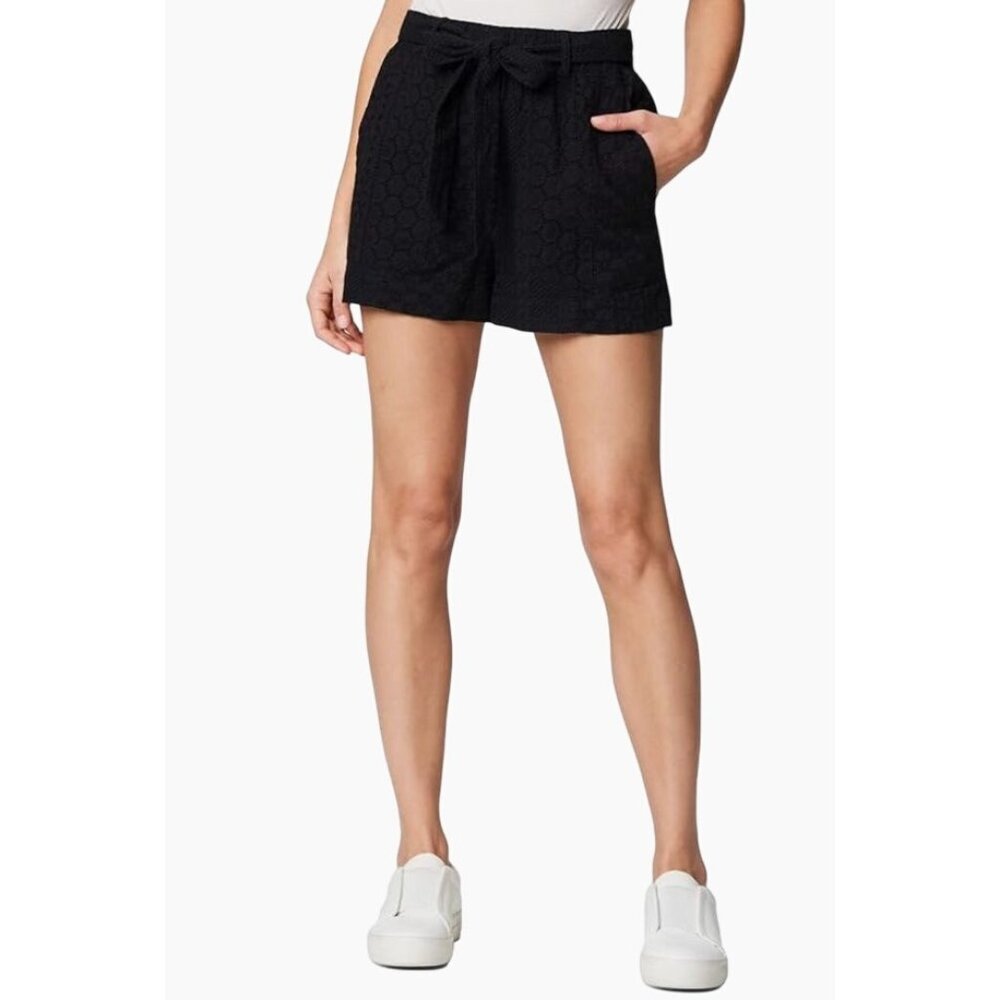 [BLANKNYC] Womens Black Eyelet Shorts With Self Belt Size X-Small‎ NWT